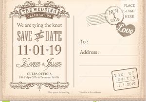 Wedding Invitation Postcards Templates Vintage Postcard Save the Date Background for Wedding