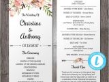 Wedding Invitation Template App Floral Bohemian Wedding Program Template Instant Download