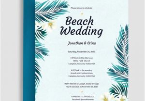 Wedding Invitation Template Beach 16 Beach Wedding Invitations Psd Ai Design Trends
