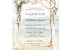 Wedding Invitation Template Beach Beach Arbor Wedding Invitation Zazzle Com