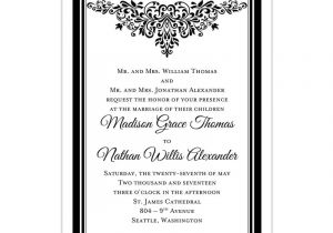 Wedding Invitation Template Black and White Anna Maria Wedding Invitation Black White Printable Diy