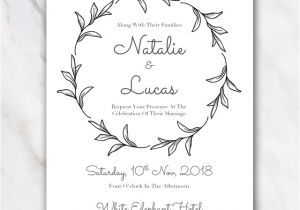 Wedding Invitation Template Black and White Beautiful Free Black and White Wedding Invitation