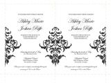 Wedding Invitation Template Black and White Black and White Damask Wedding Invitations
