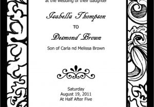 Wedding Invitation Template Black and White Free Black and White Wedding Invitation Templates