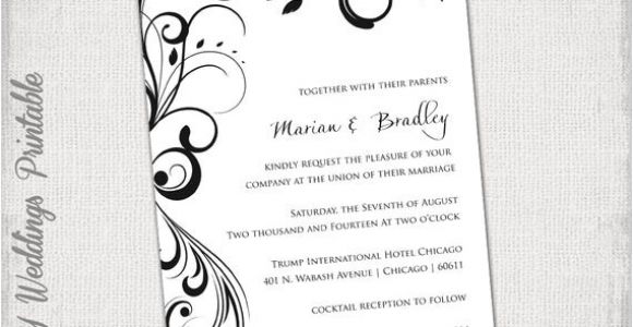Wedding Invitation Template Black and White Wedding Invitation Templates Black and White