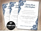 Wedding Invitation Template Blue Navy Blue Wedding Invitation Template Diy Instant Download