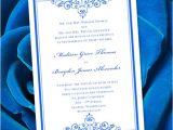 Wedding Invitation Template Blue Royal Blue Wedding Invitation Template Editable Microsoft