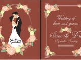 Wedding Invitation Template Bride and Groom Wedding Card Template Groom Bride Flowers Icons ornament