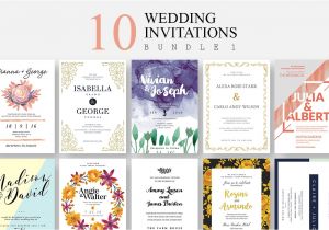 Wedding Invitation Template Bundle 10 Wedding Invitations Bundle 1 Wedding Templates