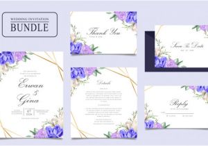 Wedding Invitation Template Bundle Wedding Invitation Card Bundle with Watercolor Floral and