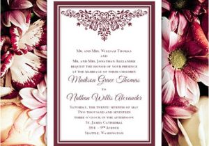Wedding Invitation Template Burgundy Burgundy Wedding Invitations Anna Maria Printable