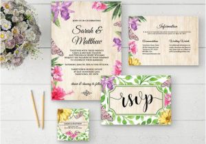 Wedding Invitation Template butterfly Floral butterfly Wedding Invitation Template by