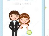 Wedding Invitation Template Cartoon Cartoon Wedding Invitation Card Stock Vector