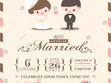 Wedding Invitation Template Cartoon Wedding Invitation Card Template Cute Groom Stock Vector