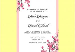 Wedding Invitation Template Cherry Blossom Beautiful Cherry Blossom Wedding Invitation Card Template