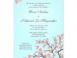 Wedding Invitation Template Cherry Blossom Blue Pink Cherry Blossoms Wedding Invitation Zazzle Com