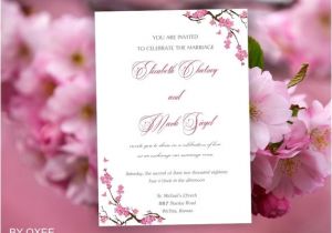 Wedding Invitation Template Cherry Blossom Printable Wedding Invitation Template Cherry Blossom with