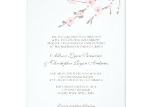 Wedding Invitation Template Cherry Blossom Stylish Pink Cherry Blossoms Wedding Invitation Zazzle Com