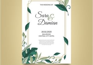 Wedding Invitation Template Commercial Use Beautiful Wedding Invitation Template with Leaves and