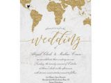 Wedding Invitation Template Destination Gold Foil World Map Destination Wedding Invitation
