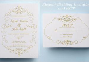 Wedding Invitation Template Elegant Elegant Wedding Invitation and Rsvp Invitation Templates