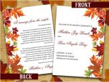 Wedding Invitation Template Eyfs Half Fold Wedding Program Template Microsoft Word Autumn
