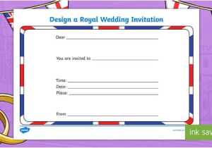 Wedding Invitation Template Eyfs Royal Wedding Invitation Writing Template Prince Harry