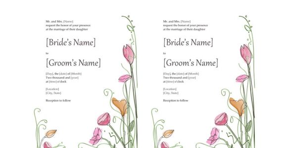 Wedding Invitation Template for Microsoft Word Microsoft Word 2013 Wedding Invitation Templates Online