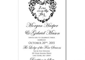 Wedding Invitation Template for Microsoft Word Wedding Invitation Template Love is In the Air Heart