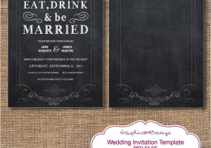Wedding Invitation Template for Photoshop Chalkboard Wedding Invitation Card Photoshop by