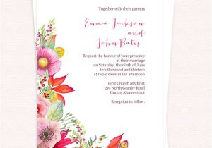 Wedding Invitation Template Free Pdf Free Pdf Download Autumn Blooms Wedding Invitation for