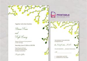 Wedding Invitation Template Free Pdf Free Pdf Greenery Invitation and Rsvp Set Free Printable