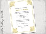 Wedding Invitation Template Gold Gold Wedding Invitation Template Classic Printable
