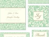 Wedding Invitation Template Green Delicate Green Wedding Invite Template Vector Download