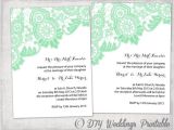 Wedding Invitation Template Green Diy Wedding Invitation Template Editable Mint Green