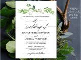 Wedding Invitation Template Greenery Greenery Wedding Invitation Printable Garden Greenery