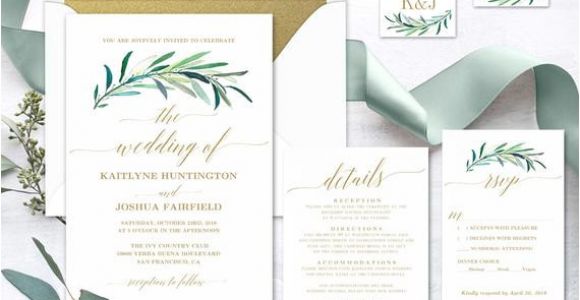Wedding Invitation Template Greenery Greenery Wedding Invitation Printable Greenery Wedding