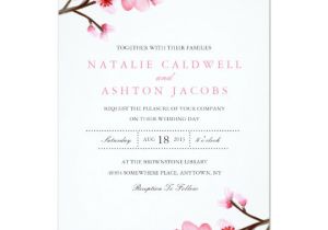 Wedding Invitation Template Japanese Painted Cherry Blossoms Wedding Invite Zazzle Com