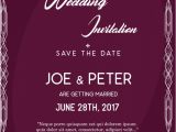 Wedding Invitation Template Jpg Purple Wedding Invitation Template Vector Free Download