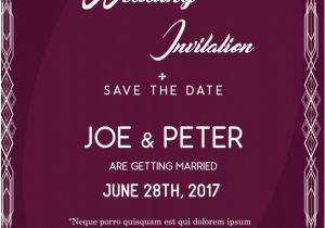 Wedding Invitation Template Jpg Purple Wedding Invitation Template Vector Free Download