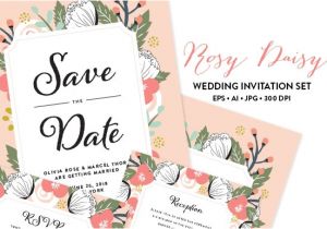 Wedding Invitation Template Keynote Rosy Wedding Invitation Eps Jpg Wedding Templates