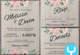 Wedding Invitation Template Kit Printable Floral Wedding Invitation Kit Templates Rsvp