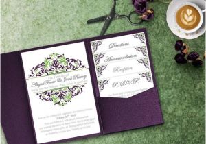 Wedding Invitation Template Kit Purple and Green Wedding Invitation Template Kit Invitation