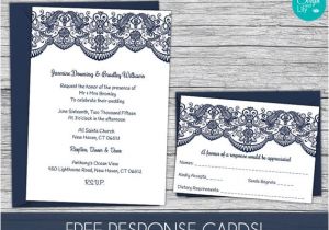 Wedding Invitation Template Lace Lace Wedding Invitation Template Free Response Card Template