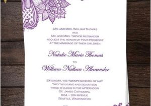 Wedding Invitation Template Lace Vintage Lace Wedding Invitation Purple Wedding Template Shop