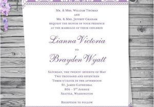 Wedding Invitation Template Lavender Damask Wedding Invitation Lavender Purple Wedding