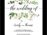 Wedding Invitation Template Leaf Green Leaves Watercolor Wedding Invitation Template Wl1
