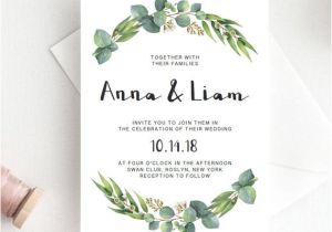 Wedding Invitation Template Leaf Green Wedding Invitation Template Download Green Leaf Wedding