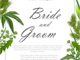 Wedding Invitation Template Leaf Wedding Invitation Template with Green Leaves and Fur