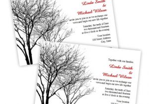 Wedding Invitation Template Microsoft Word Black and Gray Winter Trees Wedding Invitation Instant